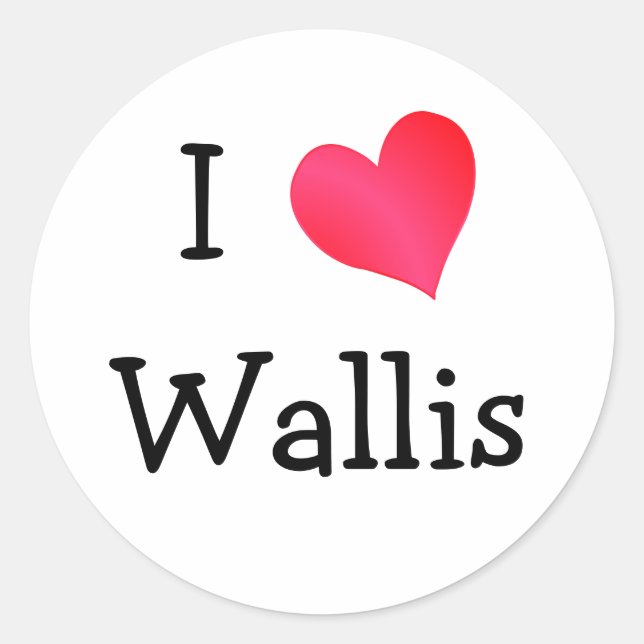 I Liebe Wallis Runder Aufkleber (Vorderseite)