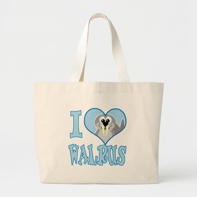 I Liebe Walrus Jumbo Stoffbeutel (Vorne)