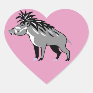 I Liebe Warty PIGS - Wildlife - Nature - Herz-Aufkleber