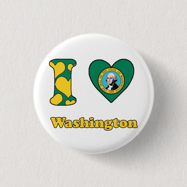 I Liebe Washington Button (Vorderseite)