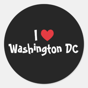 I Liebe Washington DC Runder Aufkleber