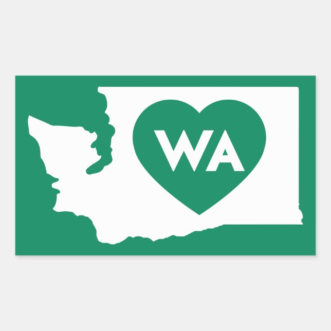 I Liebe Washington Staat Rectangle Stickers (Vorderseite)