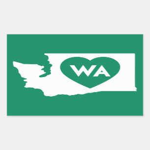 I Liebe-Washington-Staats-Rechteck-Aufkleber Rechteckiger Aufkleber