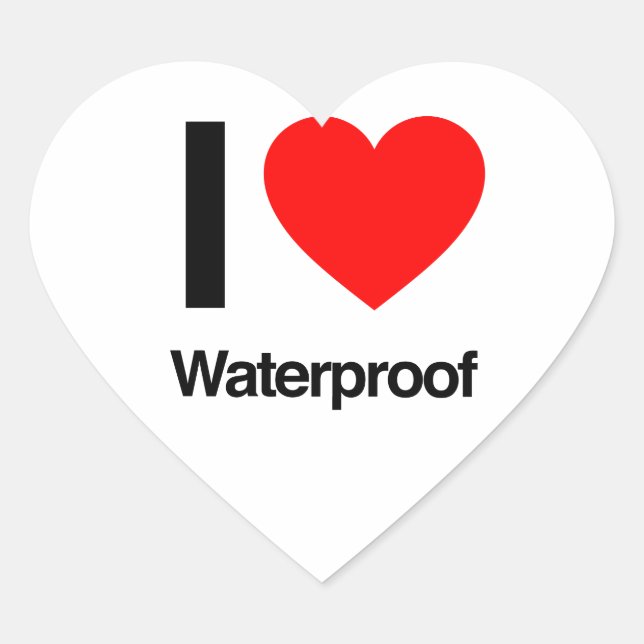 i Liebe wasserdicht Herz-Aufkleber (Vorderseite)