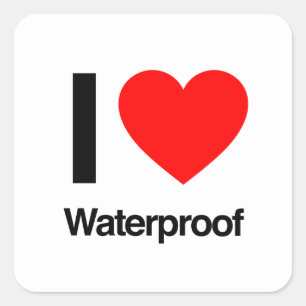 i Liebe wasserdicht Quadratischer Aufkleber