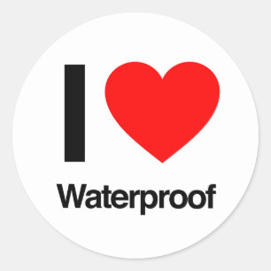 i Liebe wasserdicht Runder Aufkleber