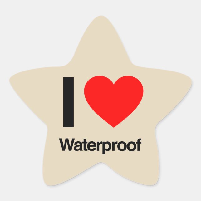 i Liebe wasserdicht Stern-Aufkleber (Vorderseite)
