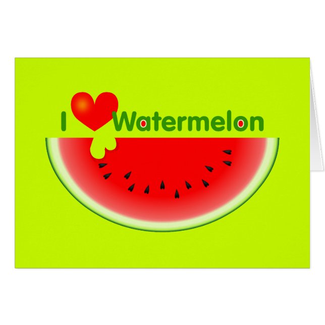 I Liebe-Wassermelone-Karte (Vorderseite (Horizontal))