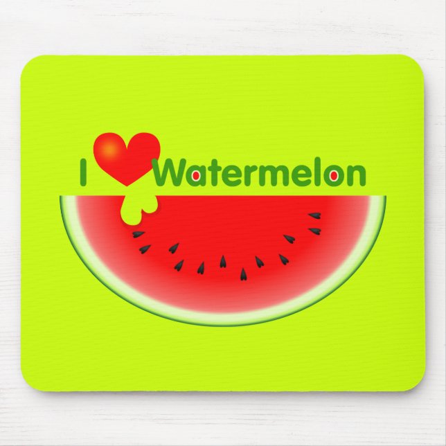 I Liebe-Wassermelone Mousepad (Vorne)