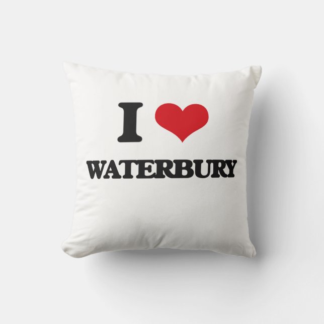 I Liebe Waterbury Kissen (Vorderseite)