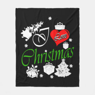 I Liebe Weihnachten Fleecedecke