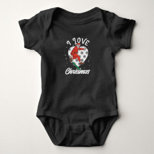 I Liebe Weihnachten Snowboarden Weihnachtsmann Fun Baby Strampler