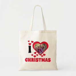 I Liebe Weihnachts-Fotovorlage Tragetasche
