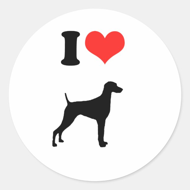 I Liebe Weimaraners Runder Aufkleber (Vorderseite)