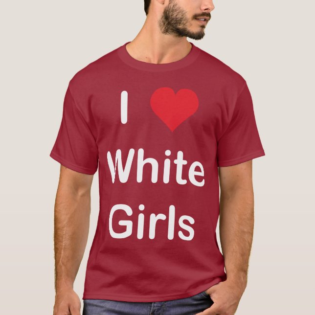 I Liebe-Weiß-Mädchen T-Shirt (Vorderseite)