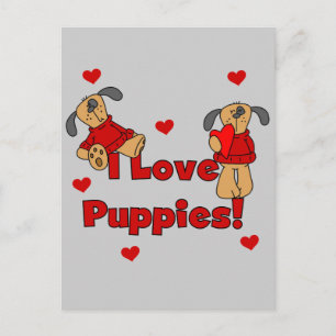 I Liebe-Welpen-T-Shirts und Geschenke Postkarte