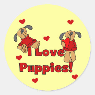 I Liebe-Welpen-T-Shirts und Geschenke Runder Aufkleber