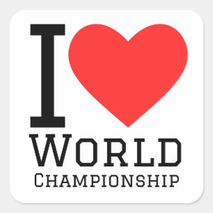 I Liebe Weltmeisterschaft Quadratischer Aufkleber