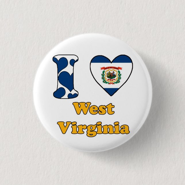 I Liebe West Virginia Button (Vorderseite)