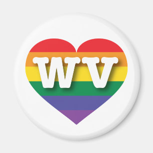 I Liebe West Virginia Rainbow Heart Magnet