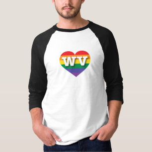 I Liebe West Virginia Rainbow Heart T-Shirt