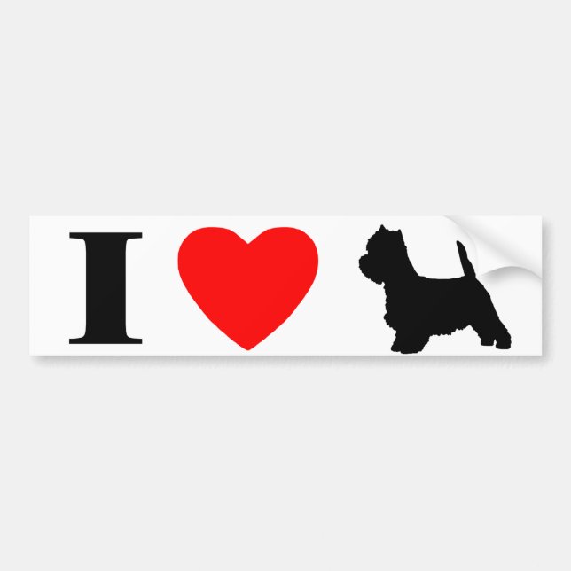 I Liebe Westies Autoaufkleber (Vorne)