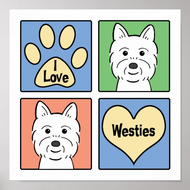 I Liebe Westies Poster (Vorne)