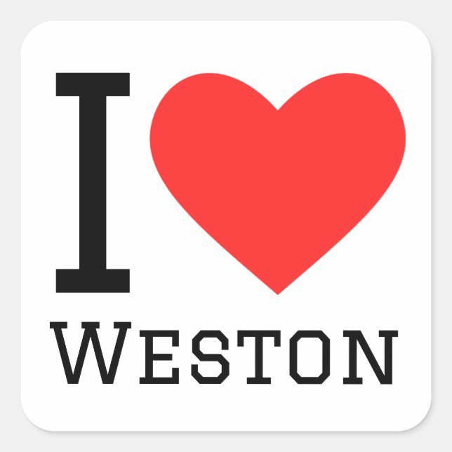 I Liebe Weston Quadratischer Aufkleber (Vorderseite)
