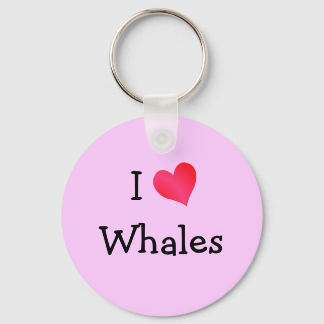 I Liebe Whales Schlüsselanhänger (Vorderseite)