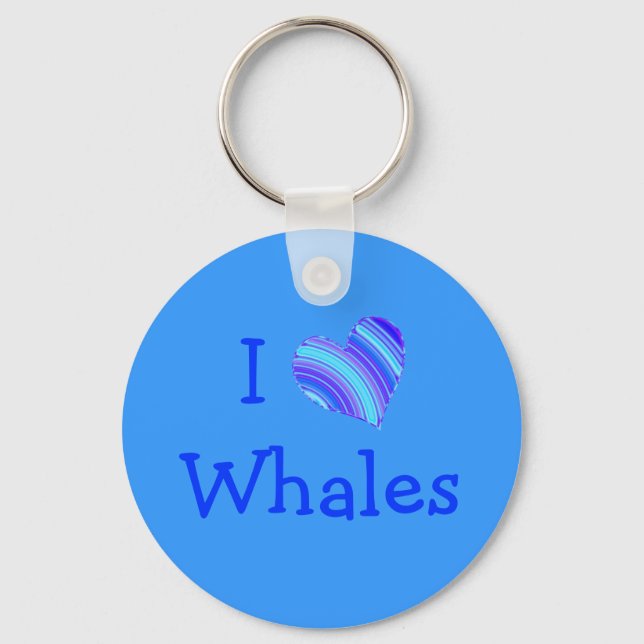 I Liebe Whales Schlüsselanhänger (Vorderseite)