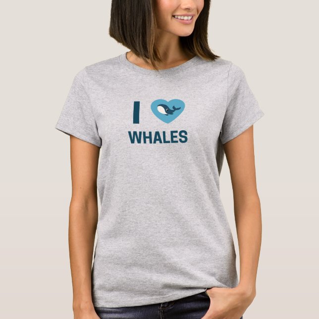 I Liebe Whales T-Shirt (Vorderseite)