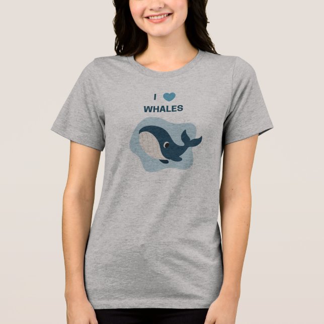 I Liebe Whales Tri-Blend Shirt (Vorderseite)