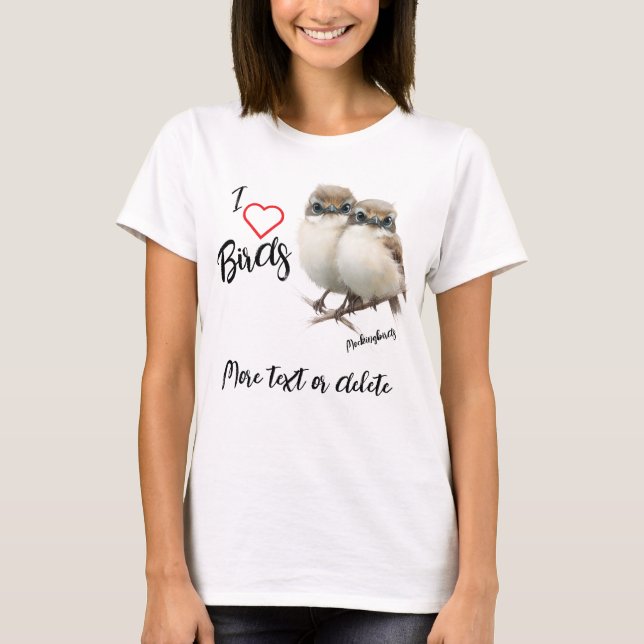 I Liebe Whimsical Mockingbird Babys T-Shirt (Vorderseite)