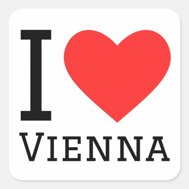 I Liebe Wien Quadratischer Aufkleber (Vorderseite)