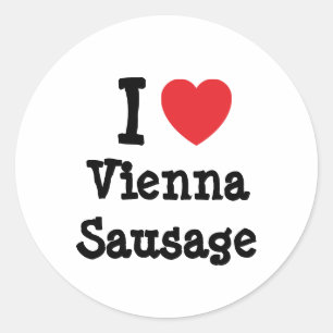 I Liebe Wien Wurstherme T - Shirt Runder Aufkleber