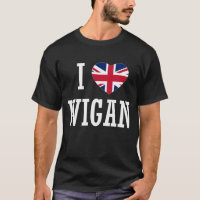 I Liebe Wigan England Union Jack Flag Herz Englisc