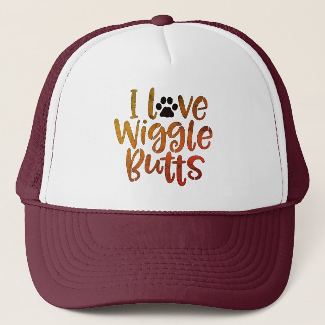 I Liebe Wiggle Hinterns Hat Truckerkappe (Vorderseite)