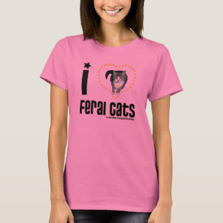I Liebe-wilde Katzen-Damen-lange Hülsen-T - Shirts