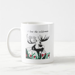 I Liebe Wildnis Rustikale Wildblumen Elch Kaffeetasse