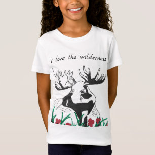 I Liebe Wildnis Rustikale Wildblumen Elch T-Shirt