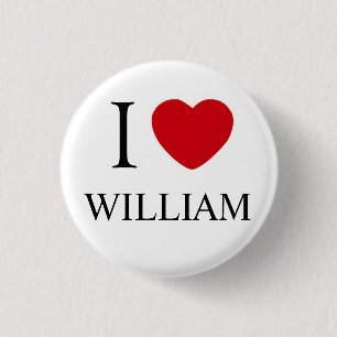 I Liebe-William-Abzeichen Button