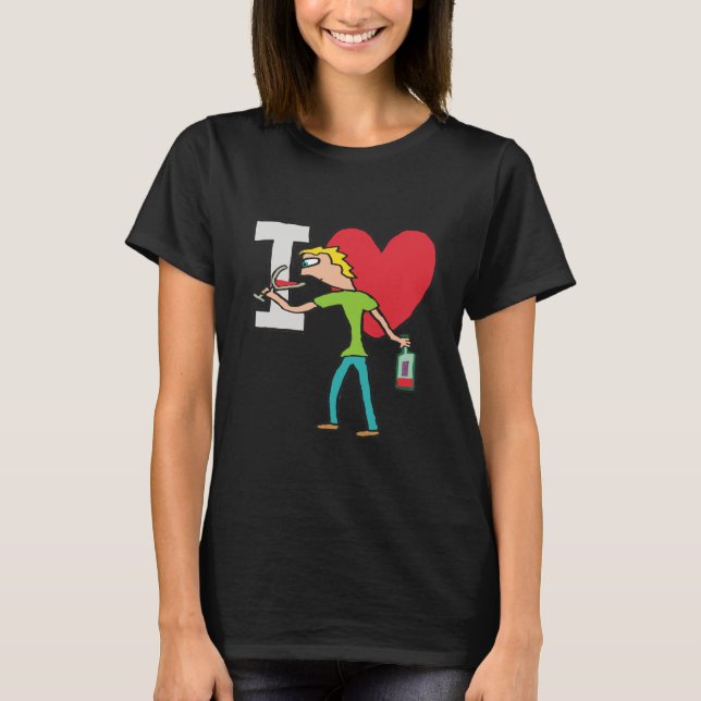 I Liebe Wine T-Shirt (Vorderseite)