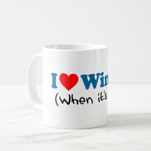 I Liebe-Winter, als es über lustiger Tasse ist