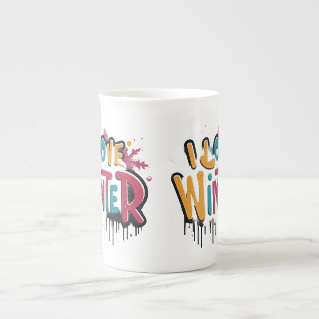 I Liebe Winter Prozellantasse (Vorderseite)