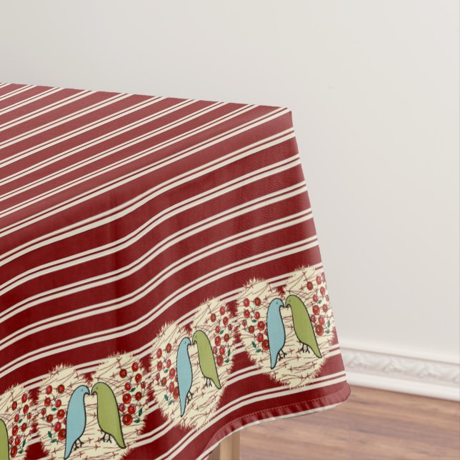 I Liebe Wintervögel und Berries 52" x 70" Tischdecke (Beispiel)
