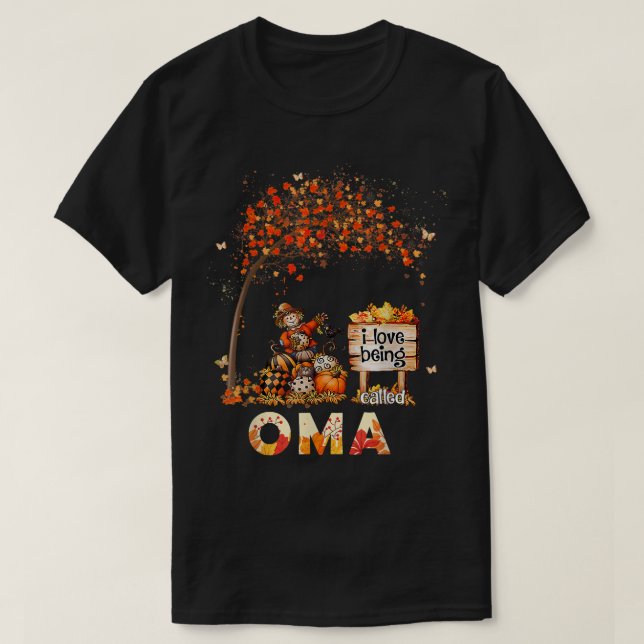 I Liebe wird Oma Bauer Herbstlaub Herbst genannt T-Shirt (Design vorne)