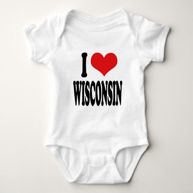 I Liebe Wisconsin Baby Strampler (Vorderseite)