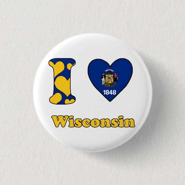 I Liebe Wisconsin Button (Vorderseite)