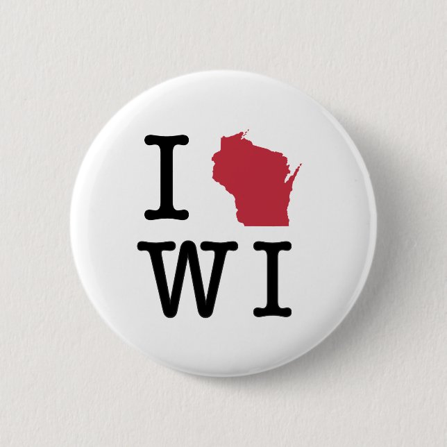 I Liebe Wisconsin Button (Vorderseite)