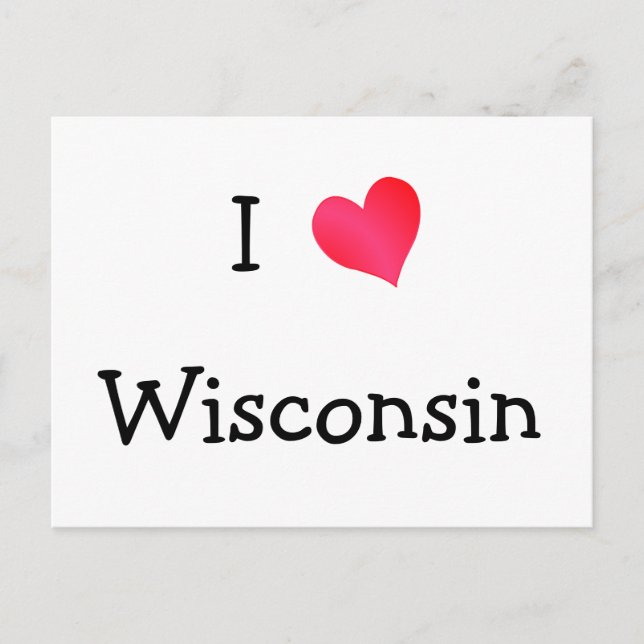 I Liebe Wisconsin Postkarte (Vorderseite)
